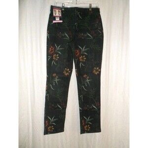 Bandolino Jeans Sz 6 Amy Black Floral NWT 2% Elastane